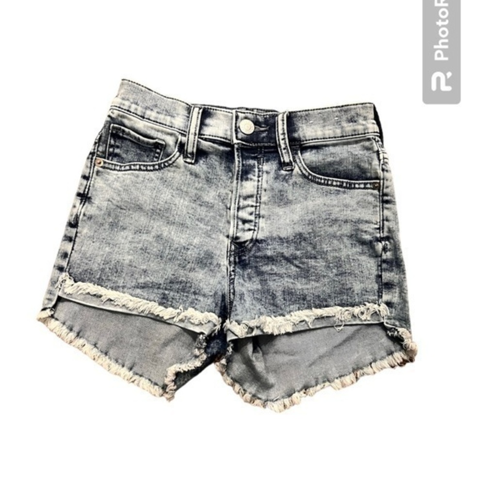 Express Light Wash High Waisted Frayed Jean Shorts Size 00